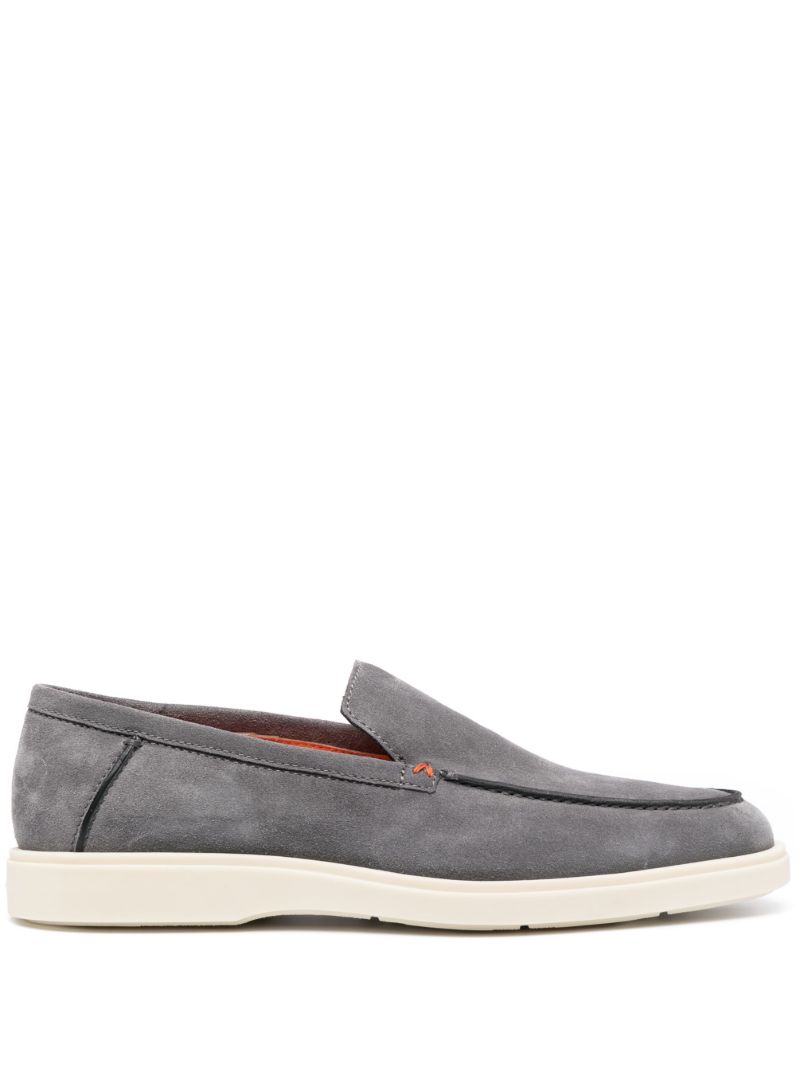 Grey Suede Loafers