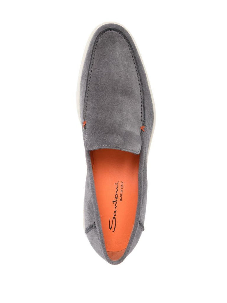 Grey Suede Loafers