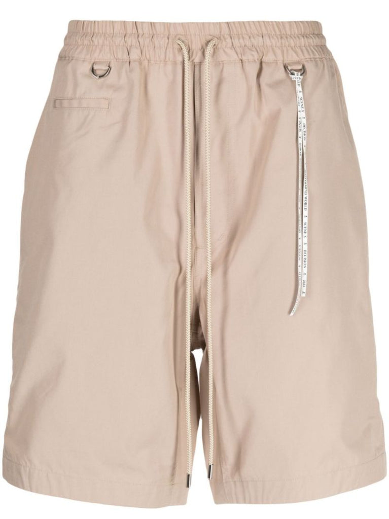 Neutral Logo-embroidery Track Shorts