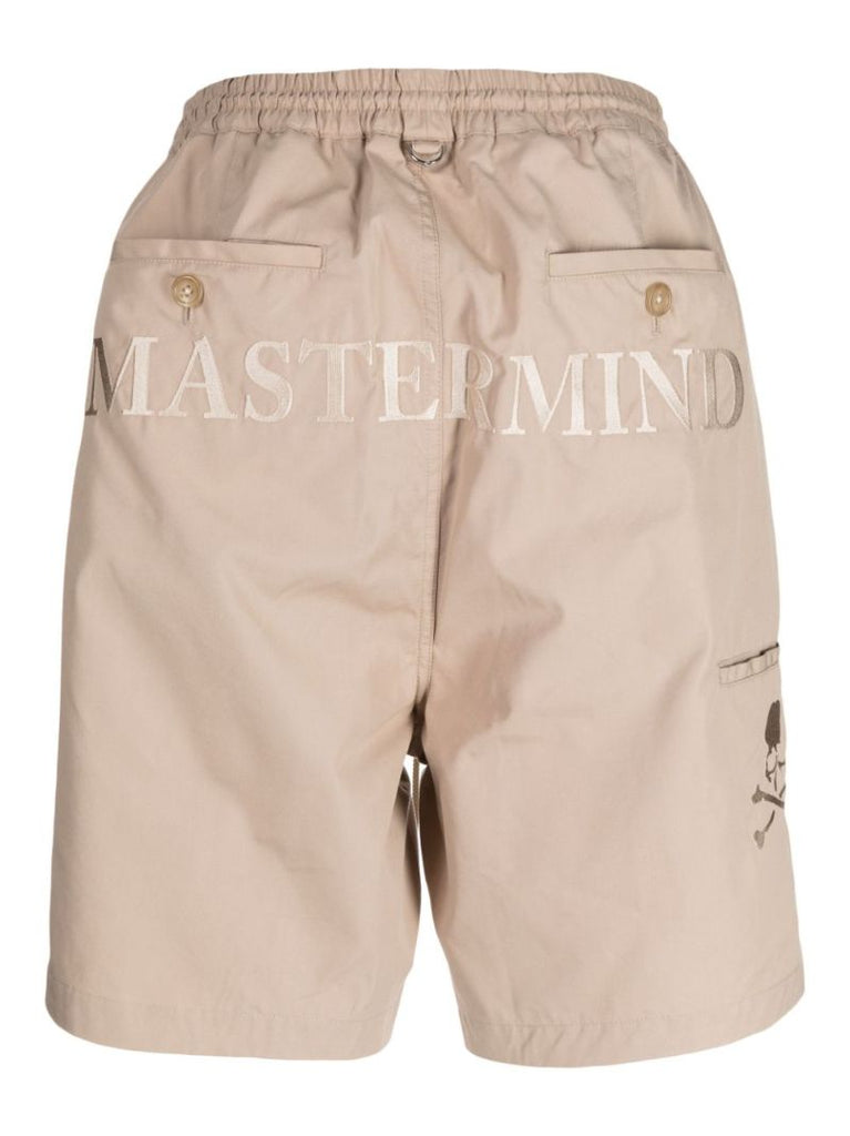 Neutral Logo-embroidery Track Shorts