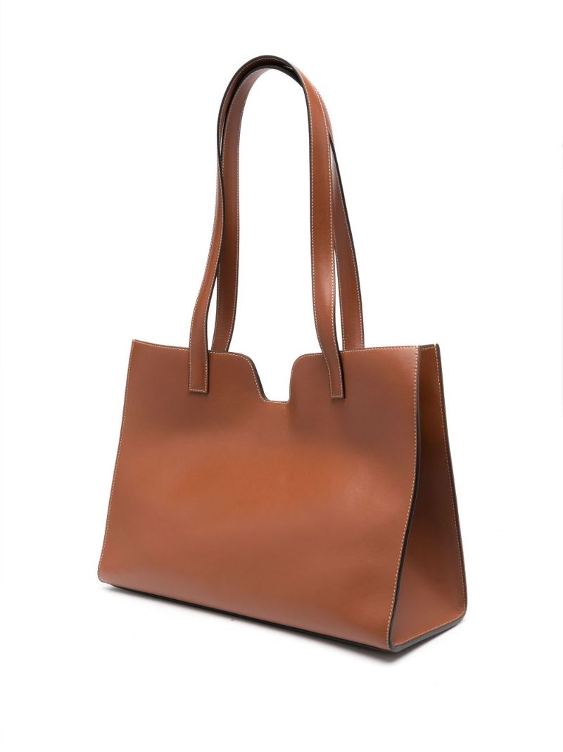 Brown Cabas 16 Leather Tote Bag