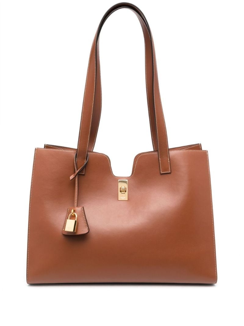 Brown Cabas 16 Leather Tote Bag