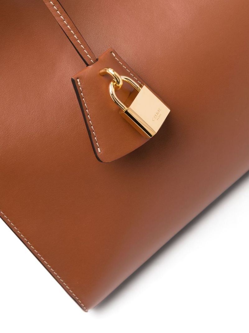 Brown Cabas 16 Leather Tote Bag