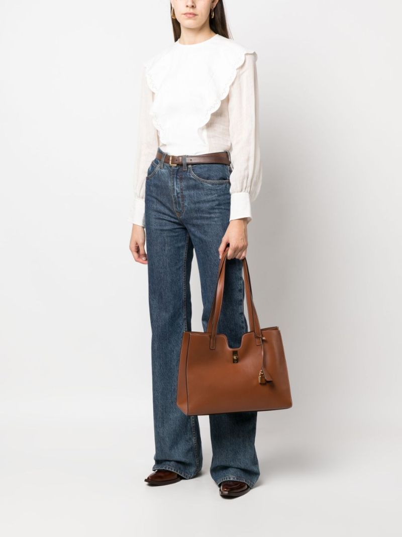 Brown Cabas 16 Leather Tote Bag