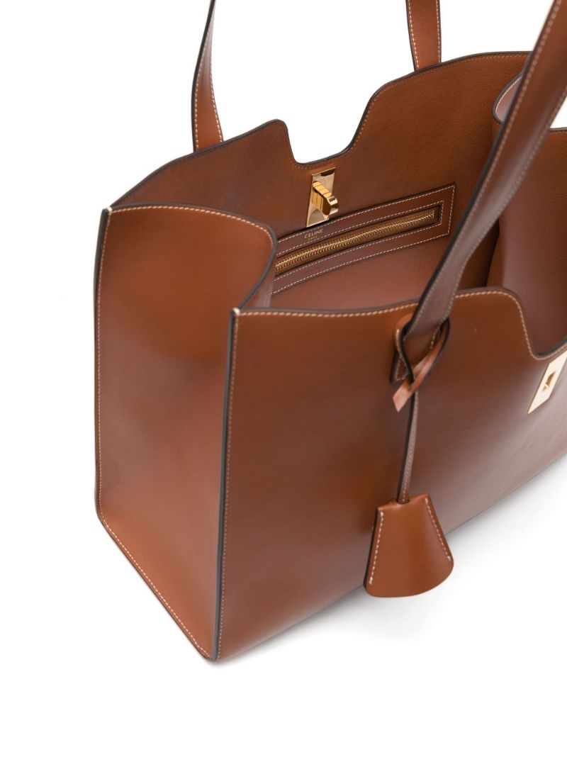 Brown Cabas 16 Leather Tote Bag