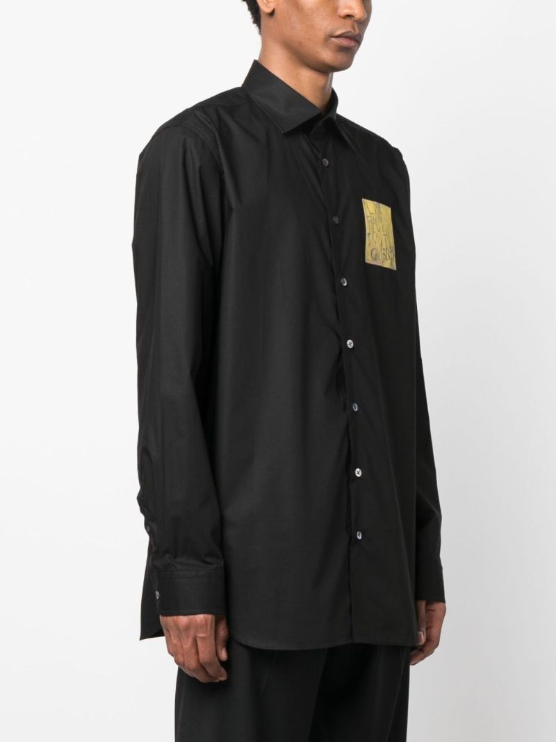 X Philippe Vandenberg Black Artwork Patch Shirt