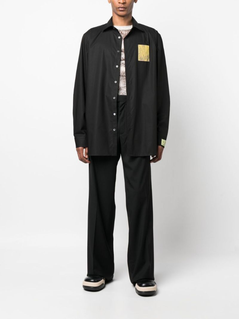 X Philippe Vandenberg Black Artwork Patch Shirt