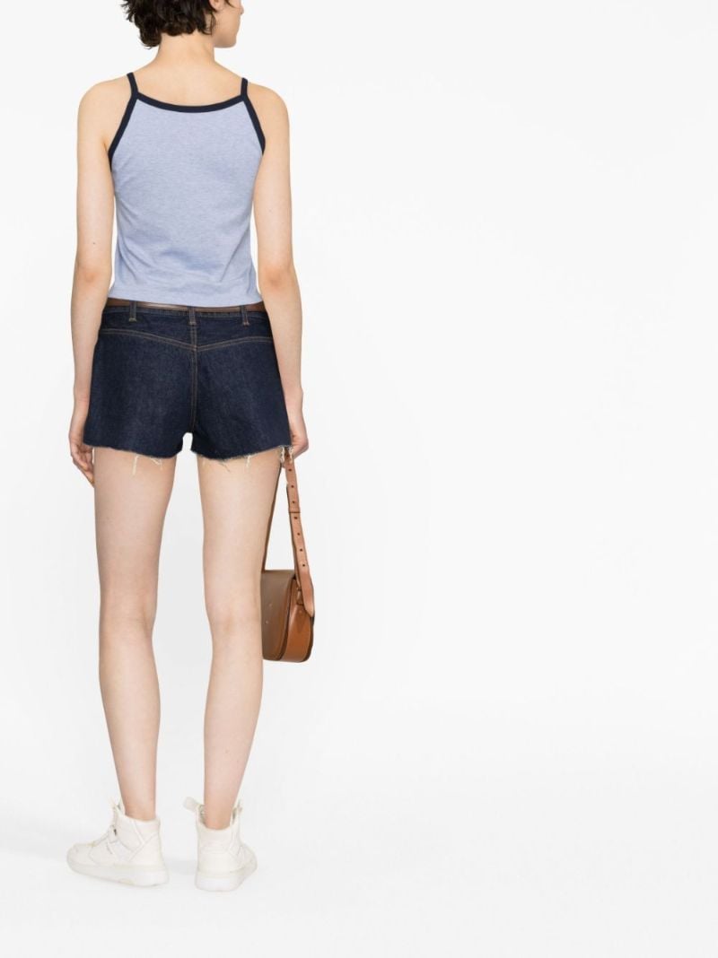 Blue Mid-rise Denim Shorts