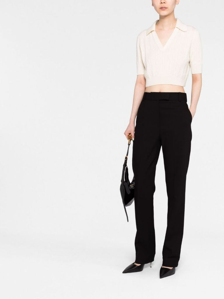 Neutral Lylith Cropped Cable-knit Cashmere Sweater