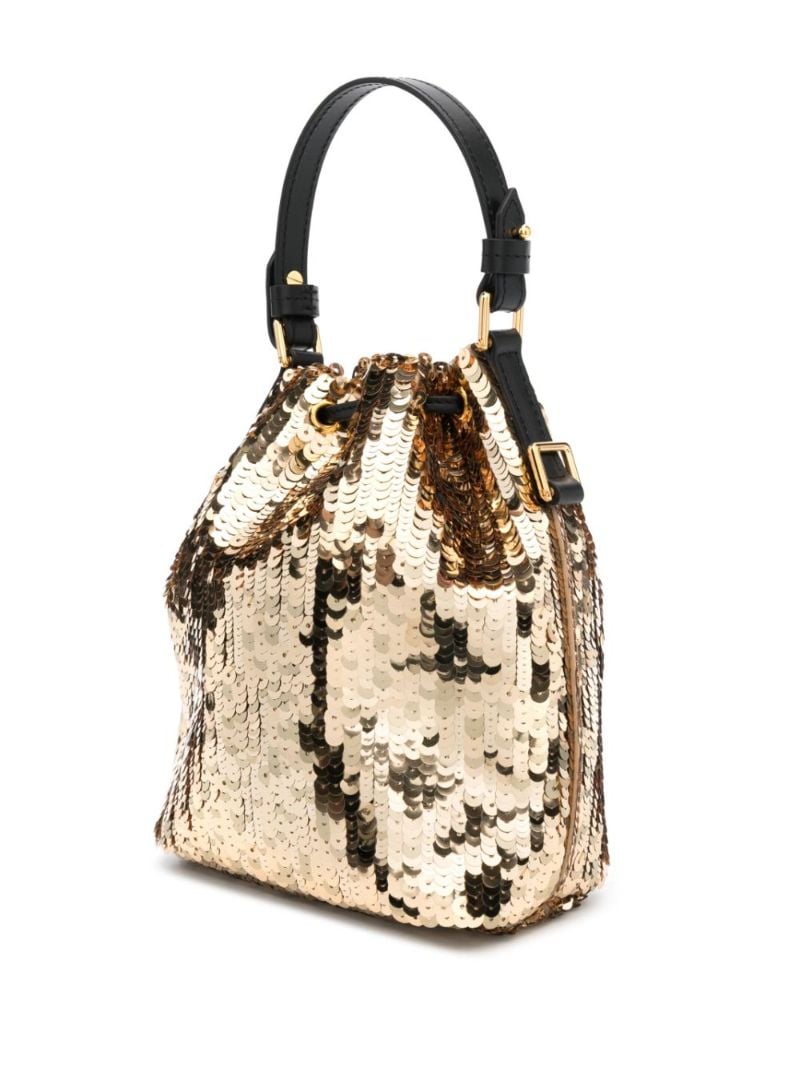Gold-tone Disco Sequin Bucket Bag