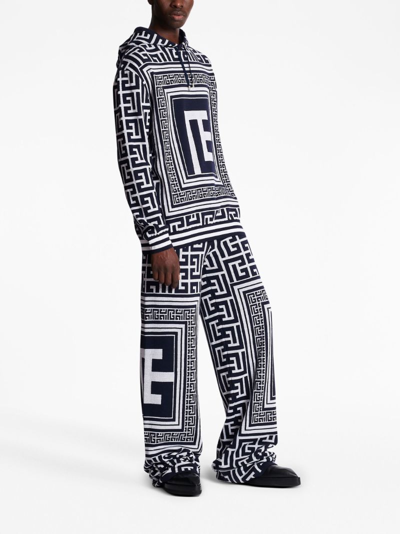 Black Monogram Pattern Hoodie