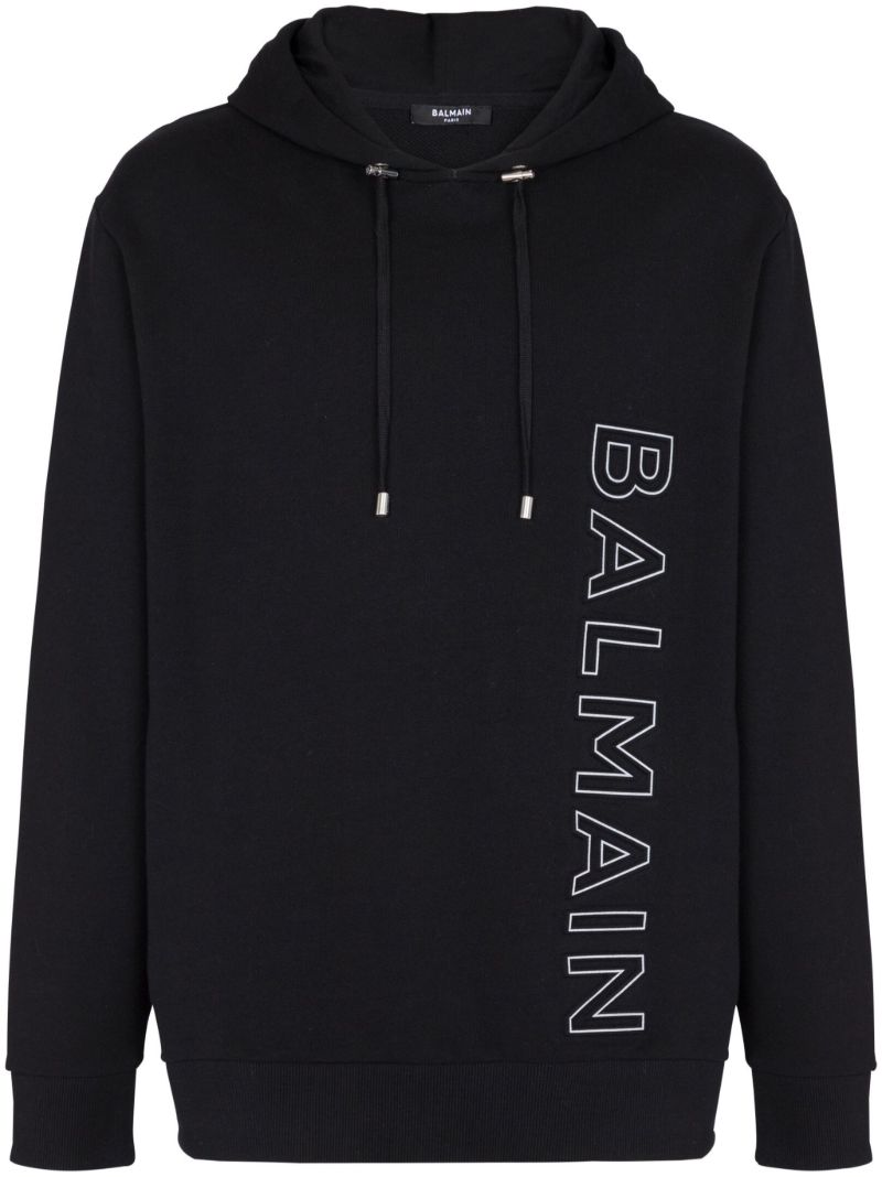 Black Logo Print Organic Cotton Hoodie