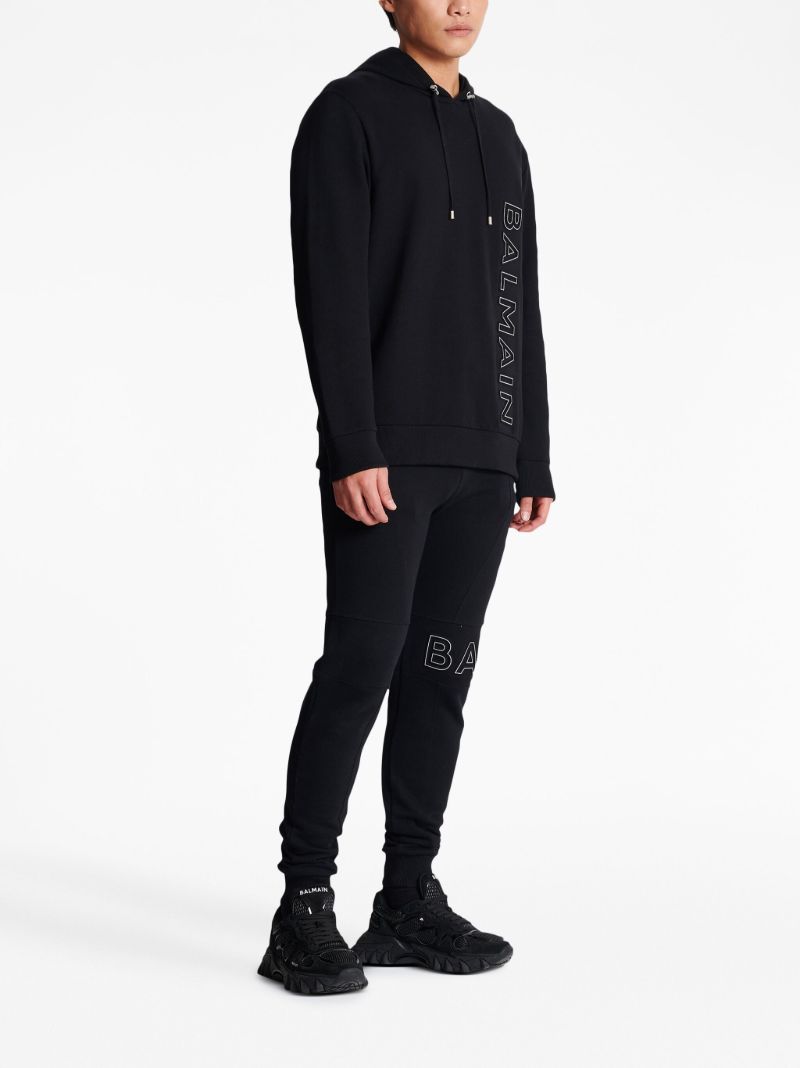 Black Logo Print Organic Cotton Hoodie