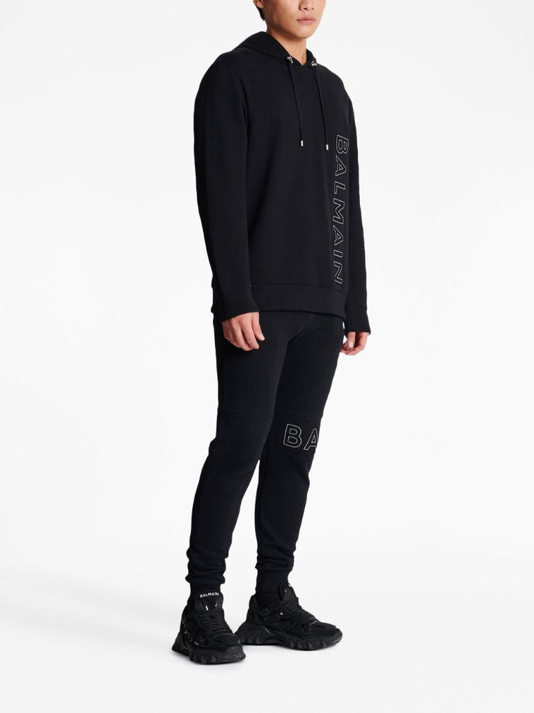 Black Logo Print Organic Cotton Hoodie