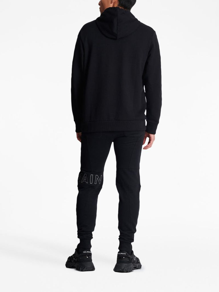 Black Logo Print Organic Cotton Hoodie