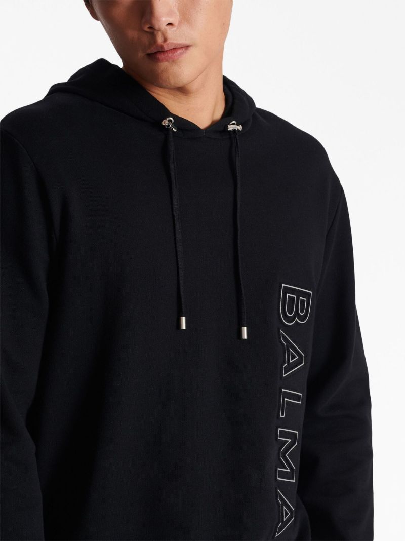 Black Logo Print Organic Cotton Hoodie