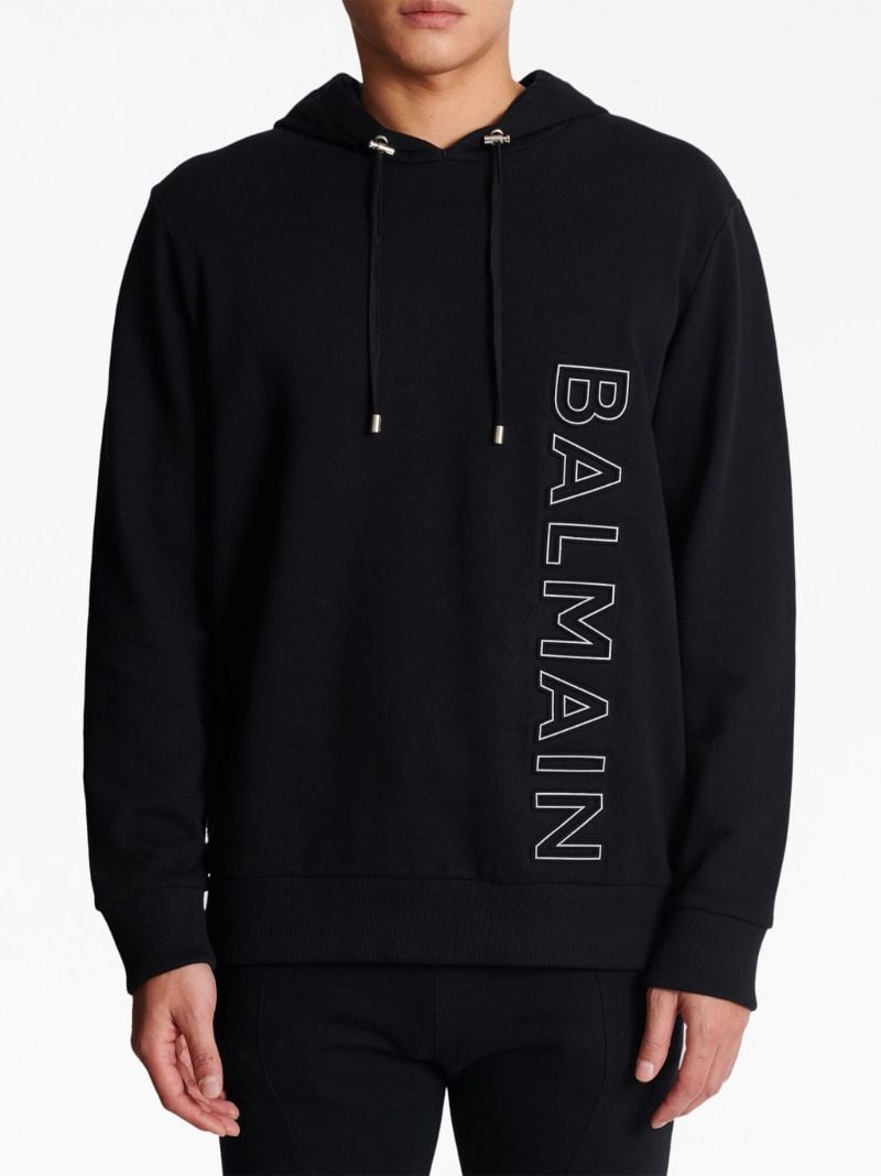 Black Logo Print Organic Cotton Hoodie