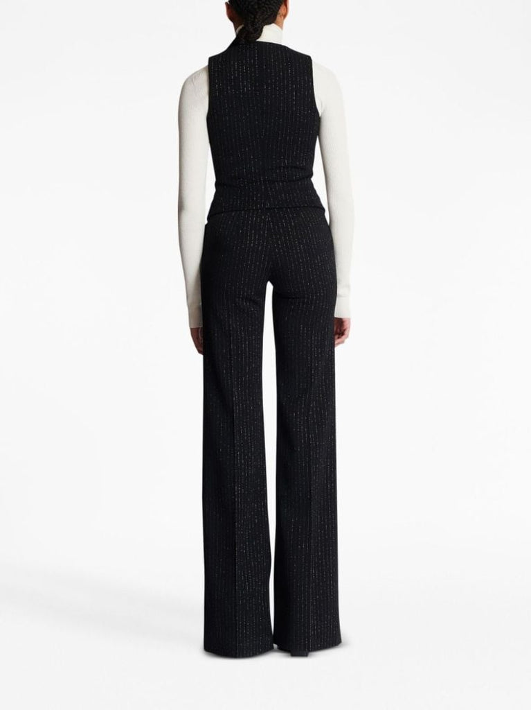Black Lurex Striped Wool Waistcoat