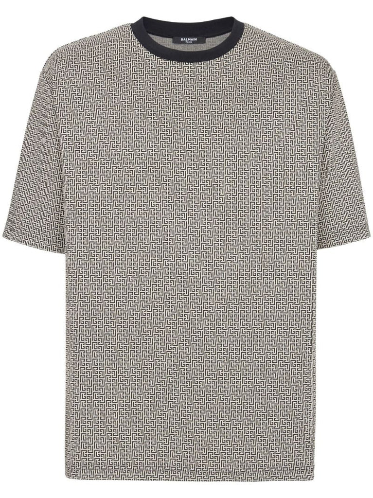 Black Monogram Print T-shirt