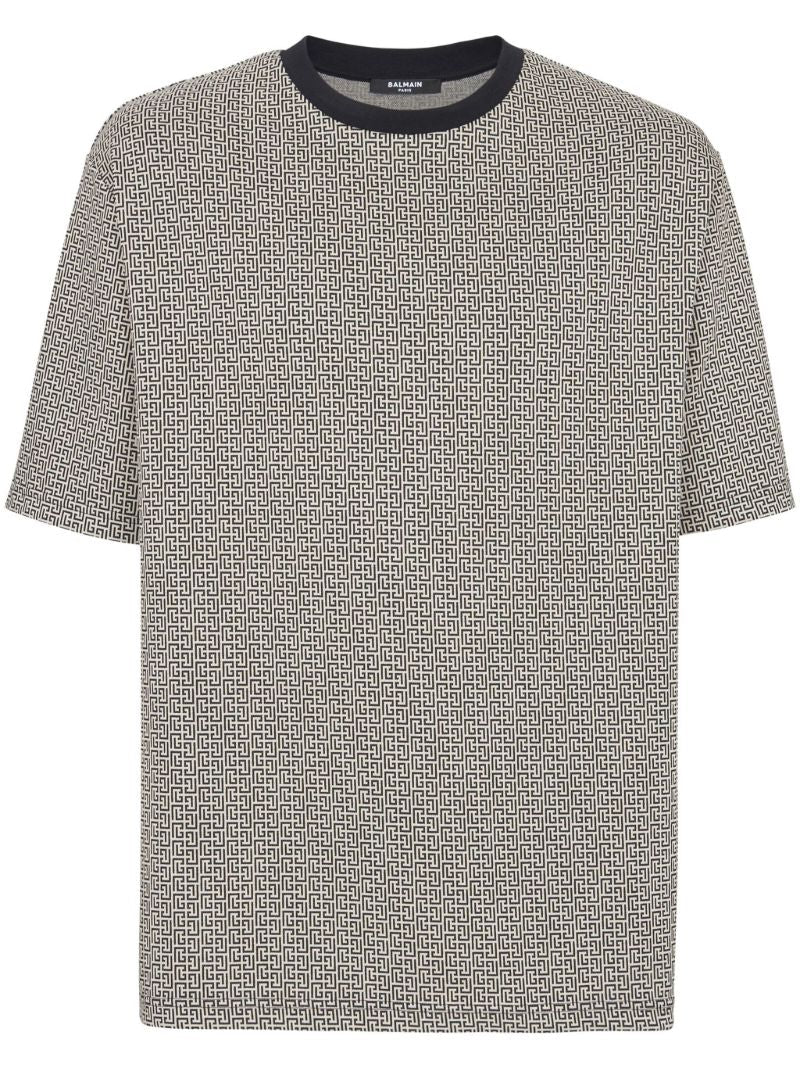 Black Monogram Print T-shirt