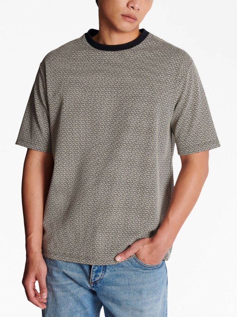 Black Monogram Print T-shirt