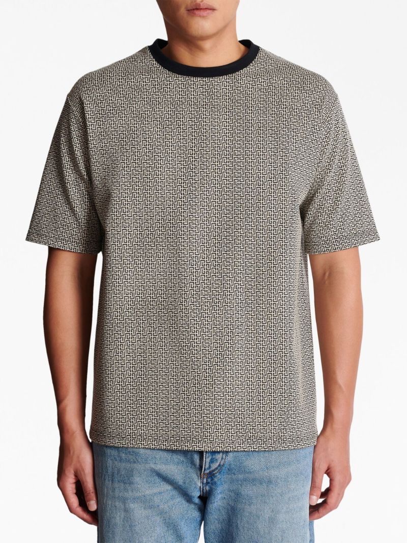 Black Monogram Print T-shirt