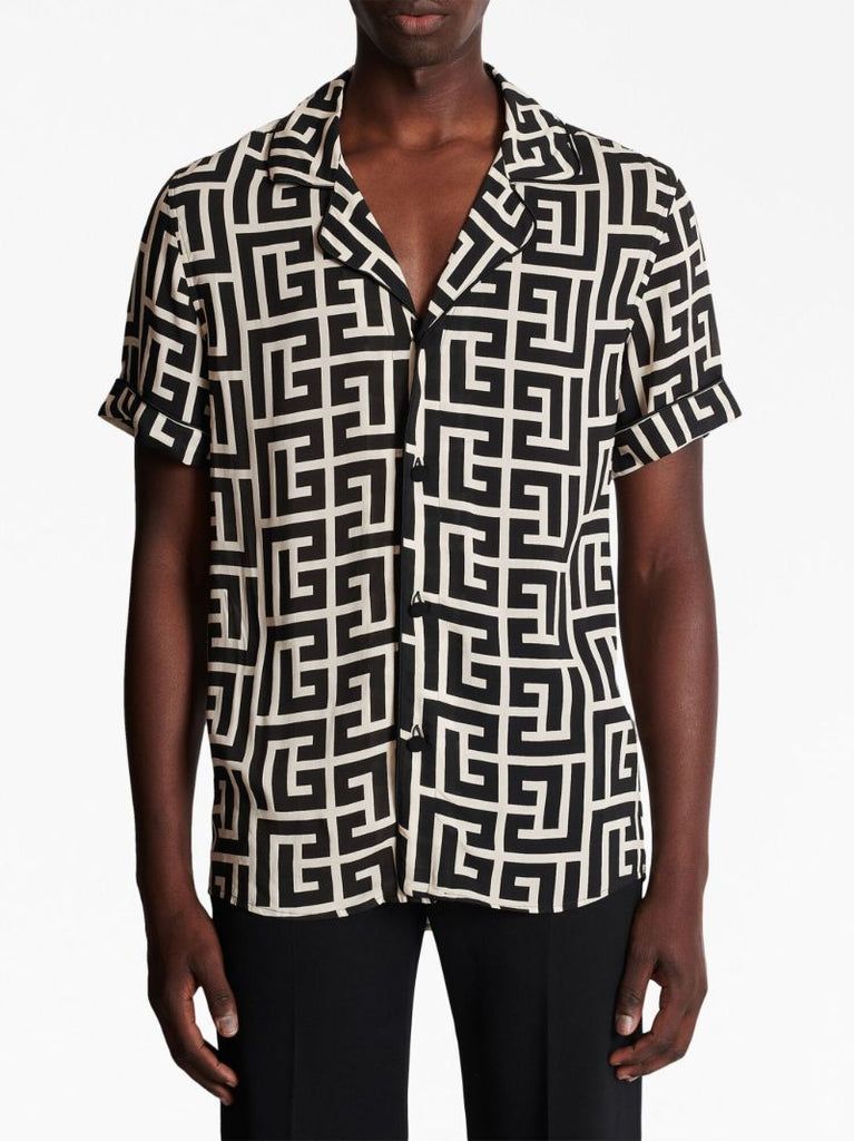Black Monogram Pattern Shirt