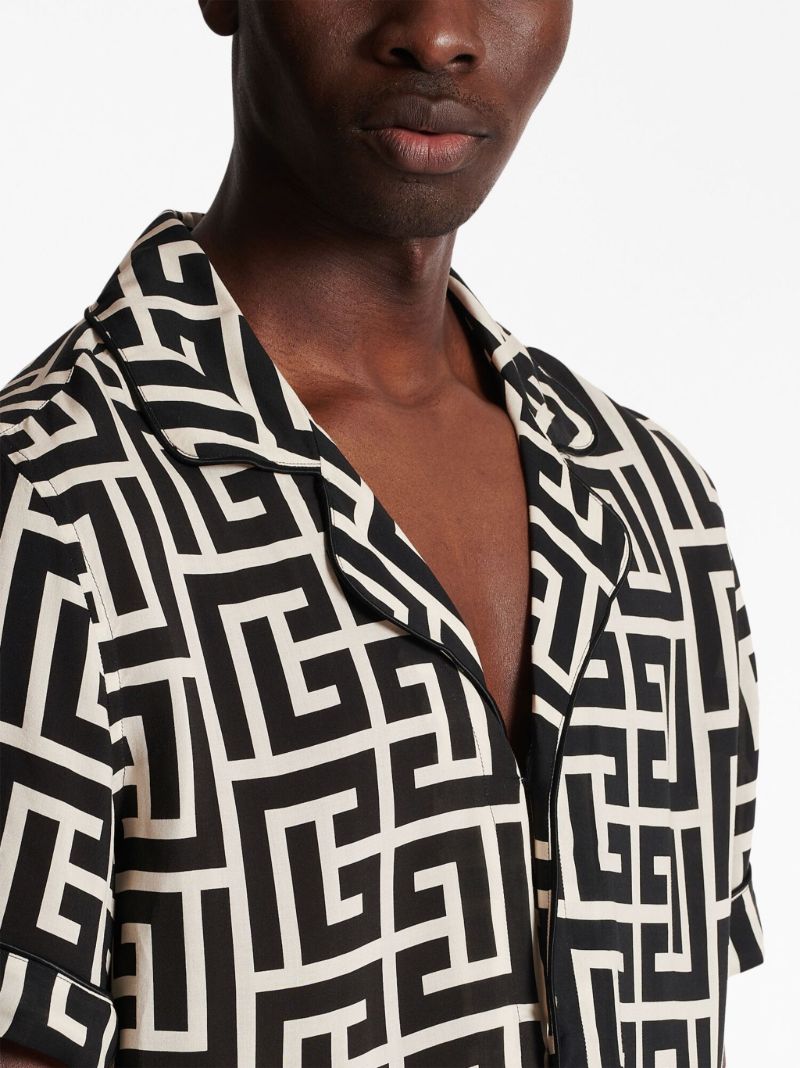 Black Monogram Pattern Shirt