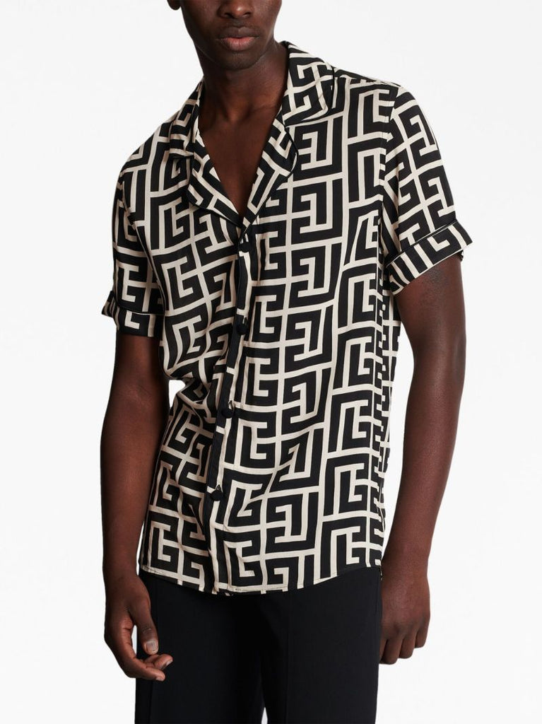 Black Monogram Pattern Shirt