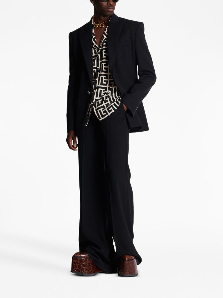 Black Monogram Pattern Shirt