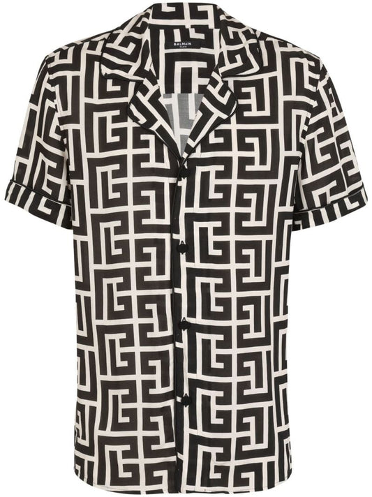 Black Monogram Pattern Shirt