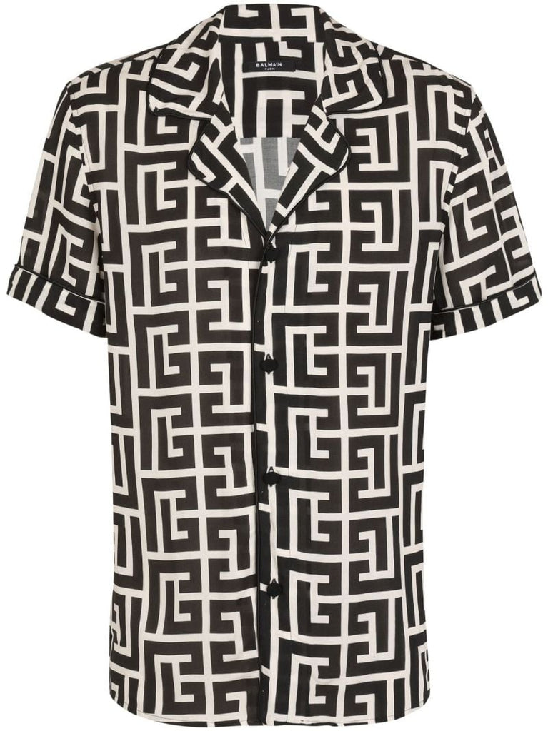 Black Monogram Pattern Shirt