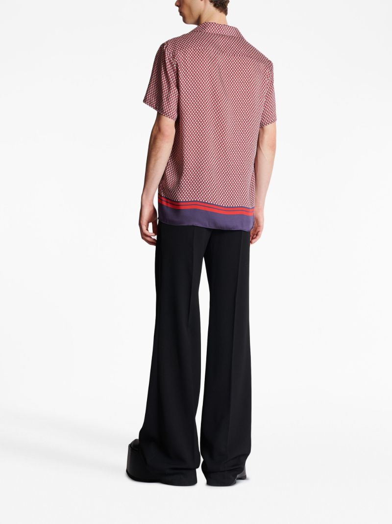 Red Monogram Print Shirt