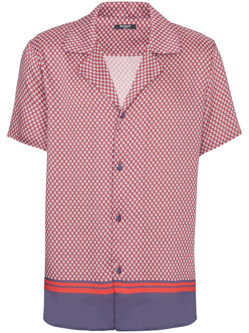 Red Monogram Print Shirt