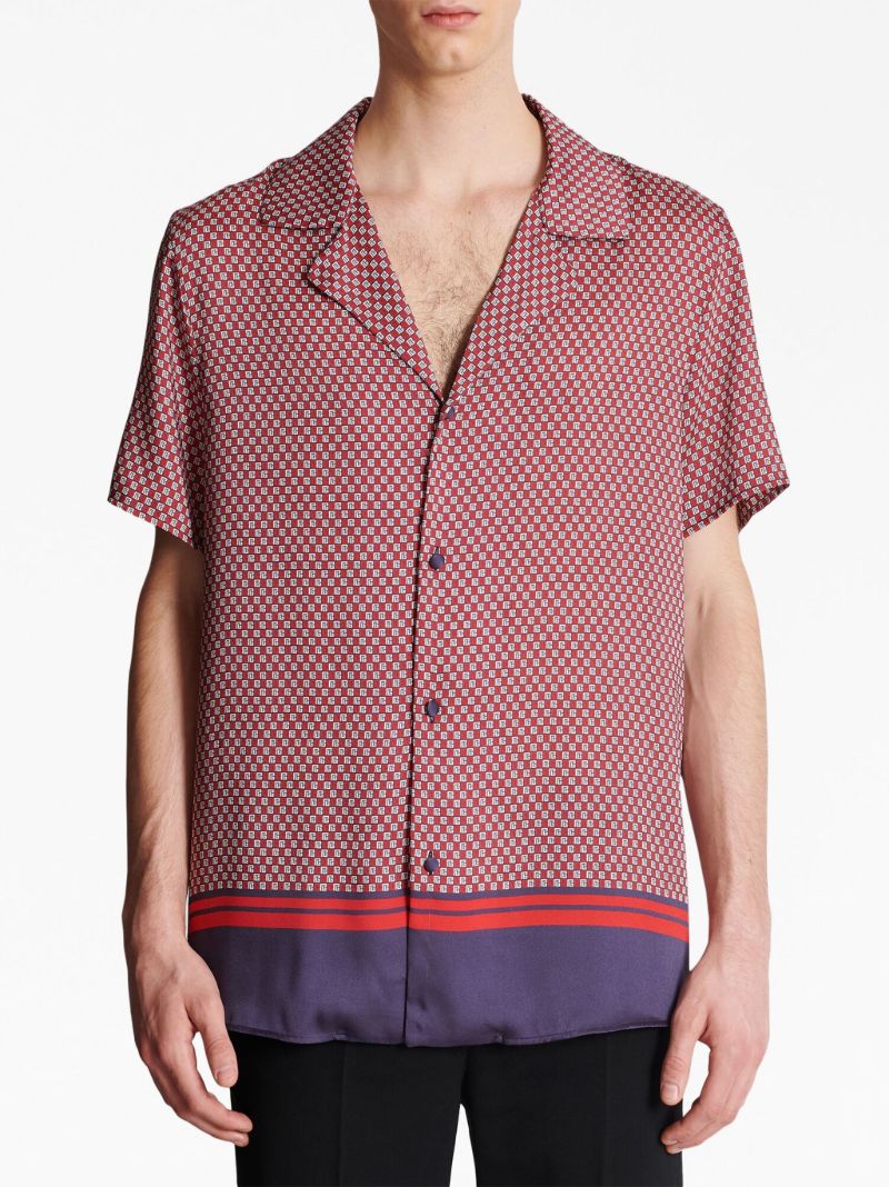 Red Monogram Print Shirt
