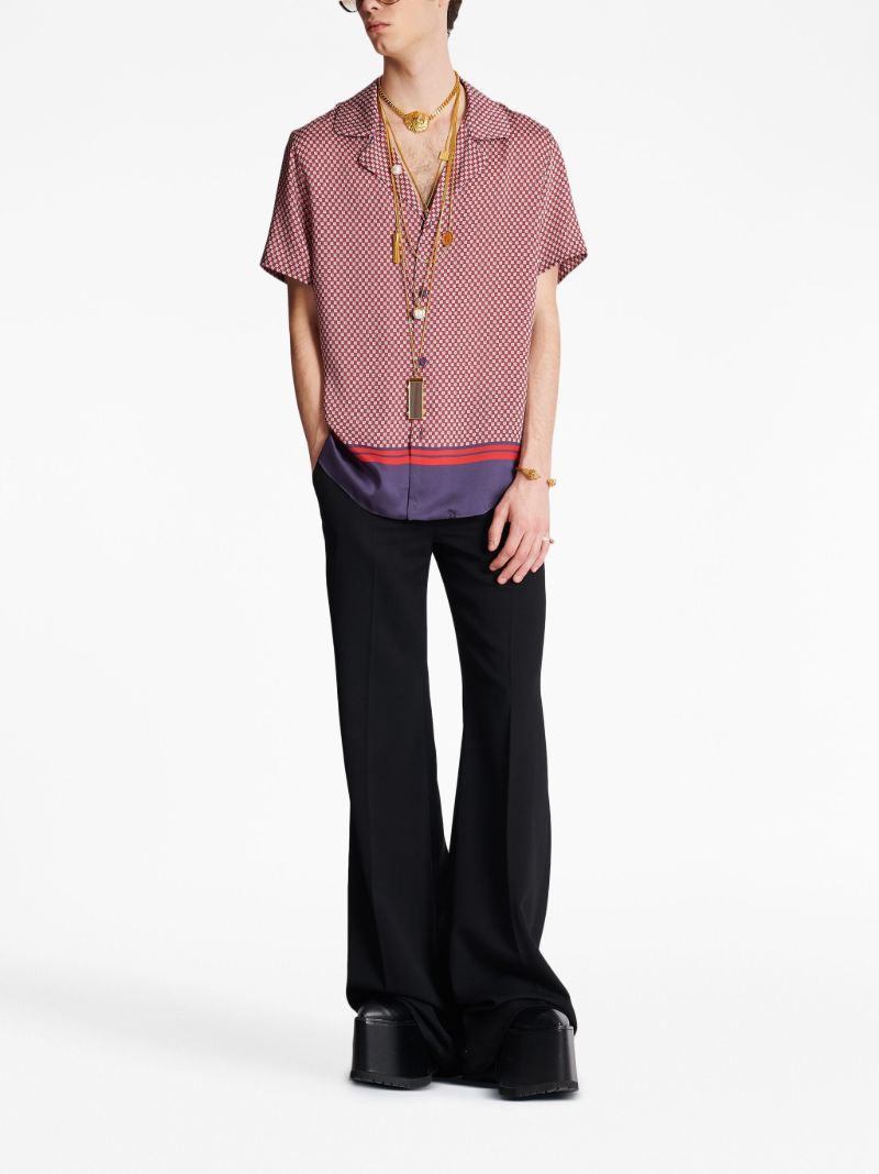 Red Monogram Print Shirt