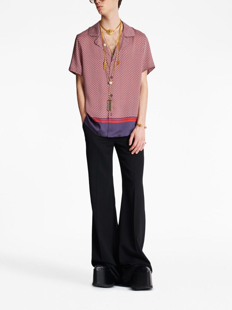 Red Monogram Print Shirt