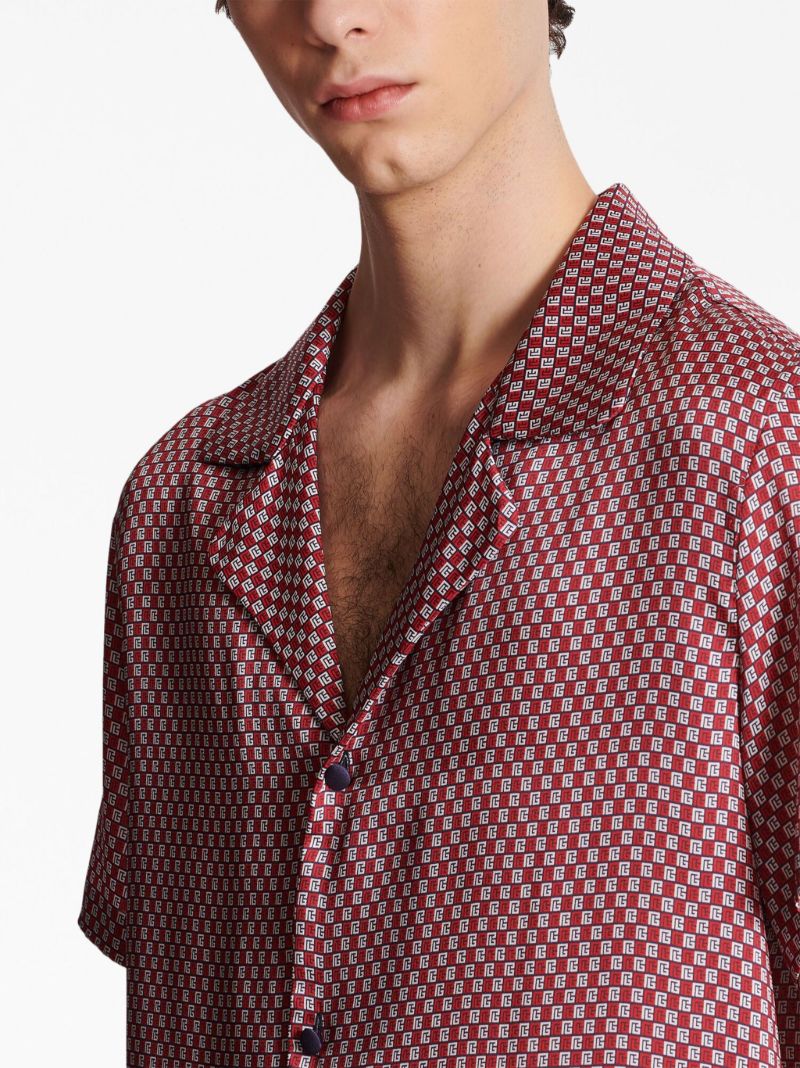 Red Monogram Print Shirt