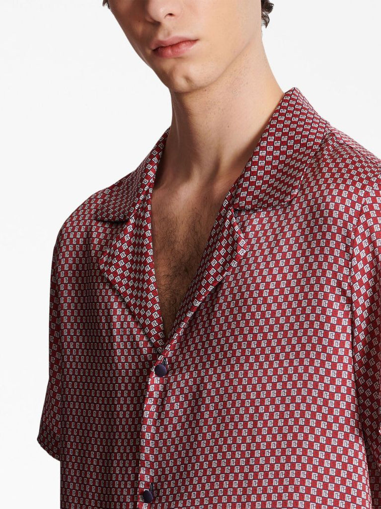 Red Monogram Print Shirt