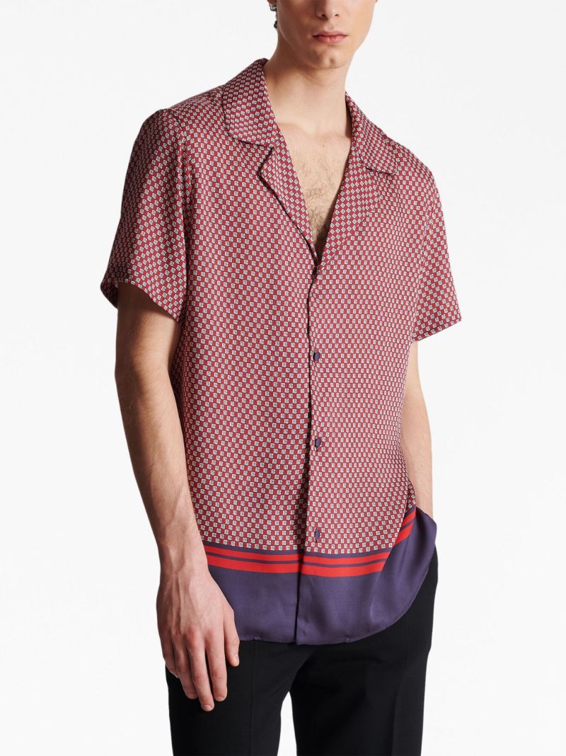 Red Monogram Print Shirt