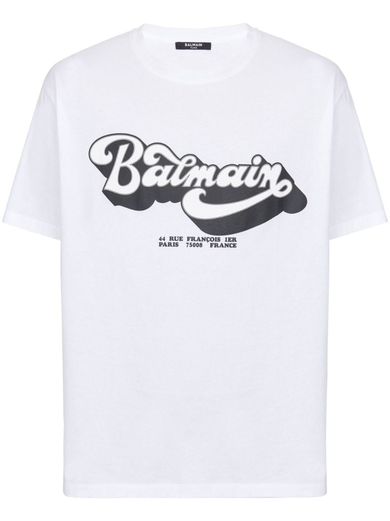 White Logo Print T-shirt