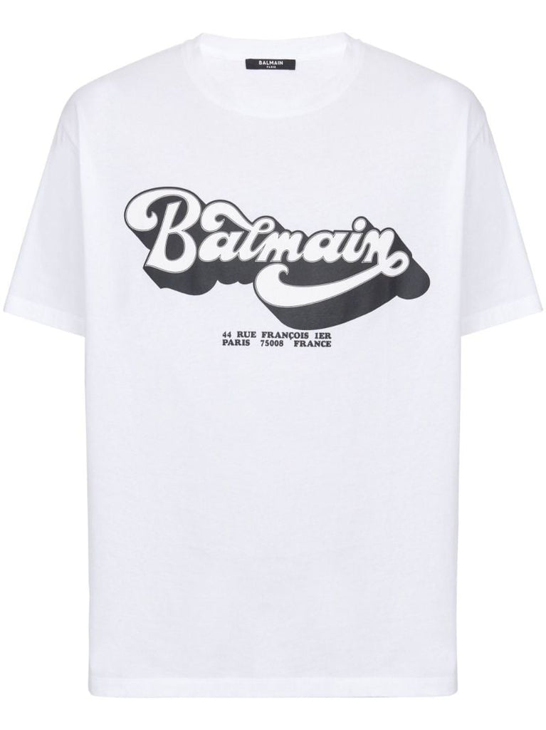 White Logo Print T-shirt
