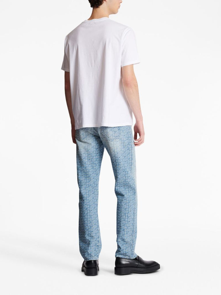 White Logo Print T-shirt