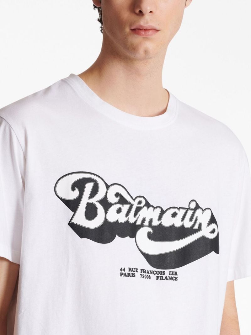 White Logo Print T-shirt