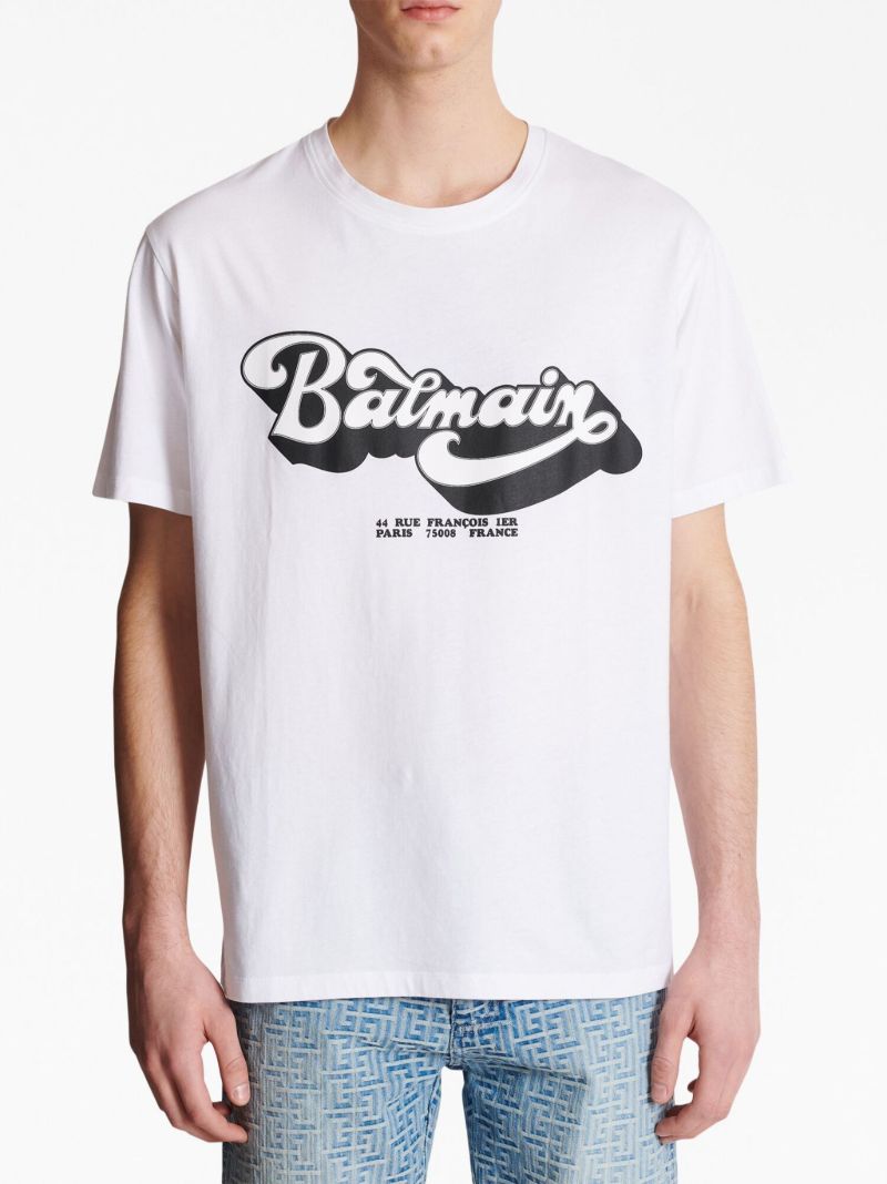 White Logo Print T-shirt