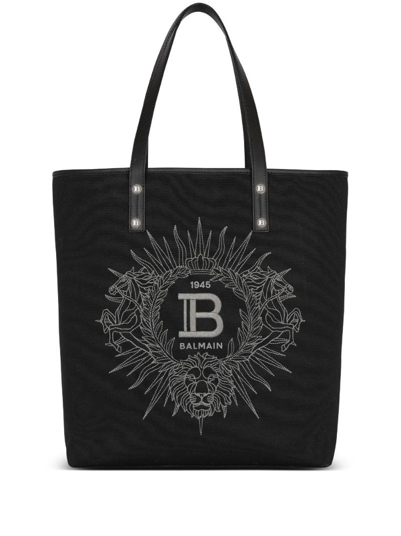 Black Embroidered Logo Tote Bag