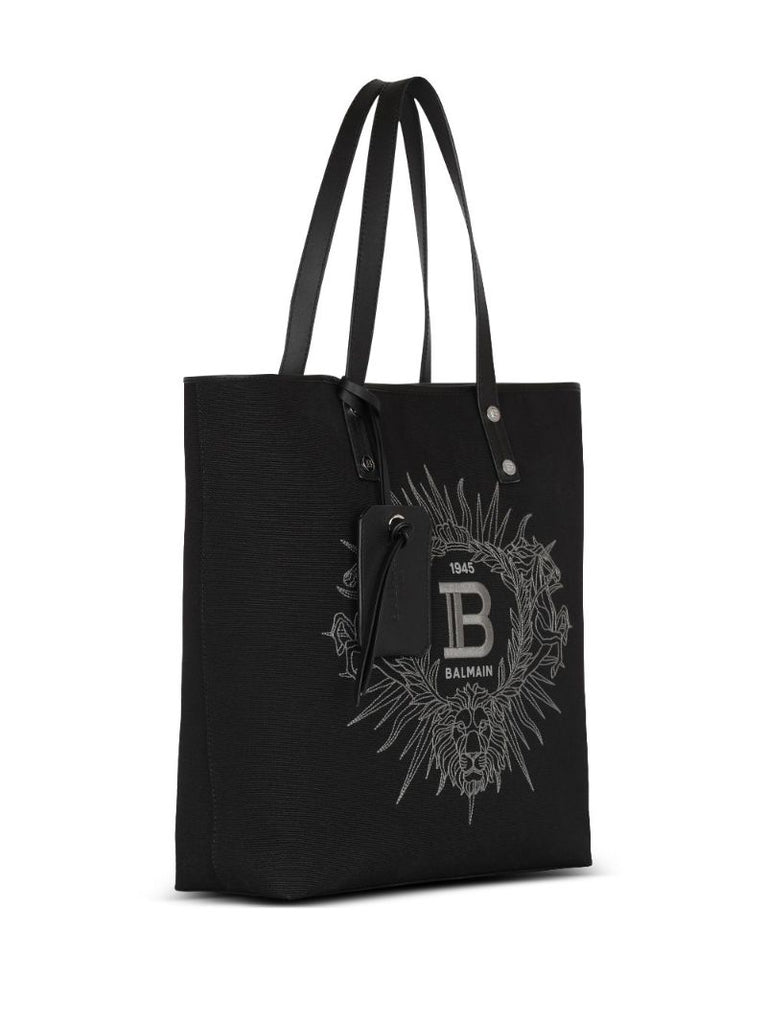 Black Embroidered Logo Tote Bag