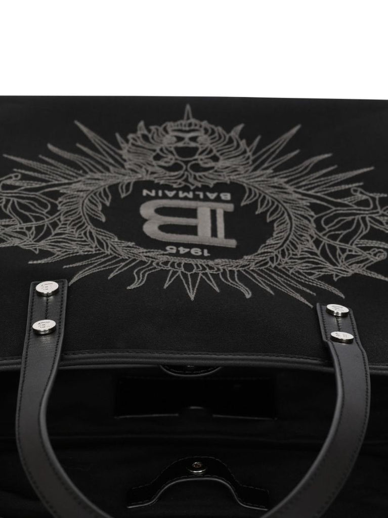 Black Embroidered Logo Tote Bag