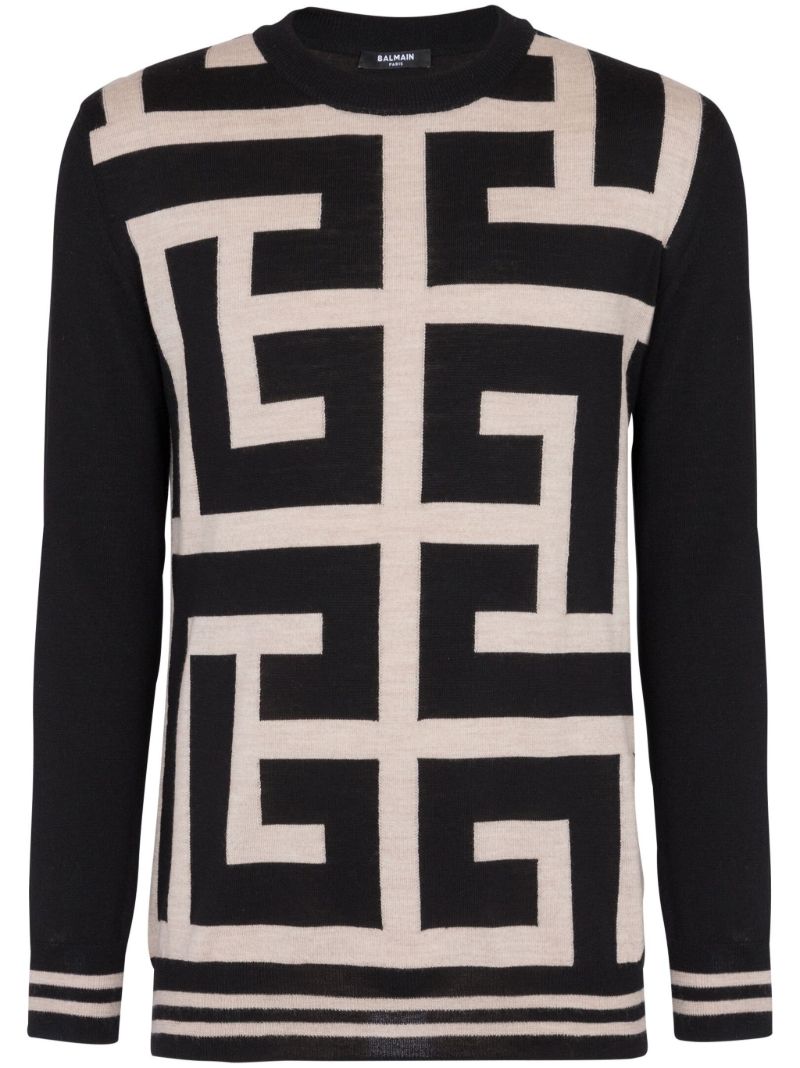 Black Monogram Merino-wool Sweater