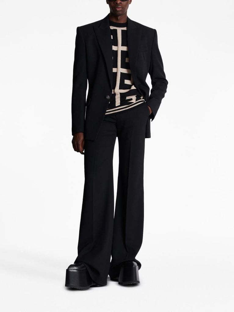 Black Monogram Merino-wool Sweater